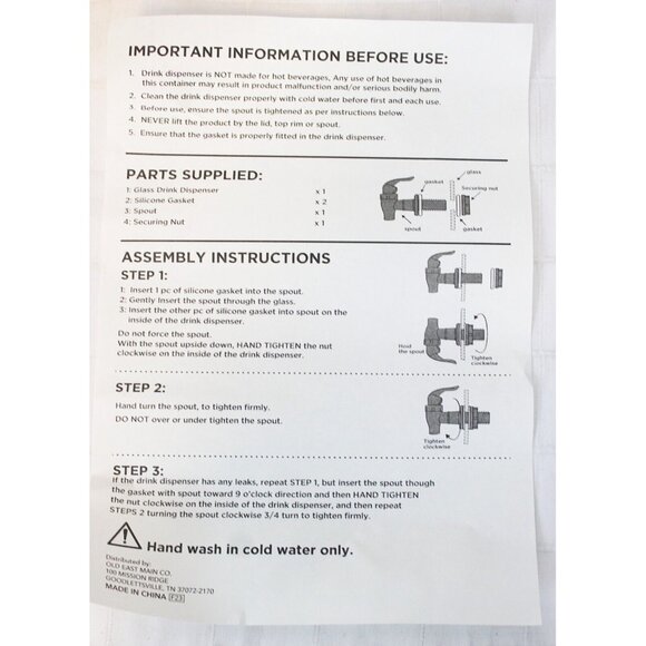 Black Skull Drink Dispenser Glass Spout Spooky Halloween Party up to 1 Gallon - Picture 9 of 9